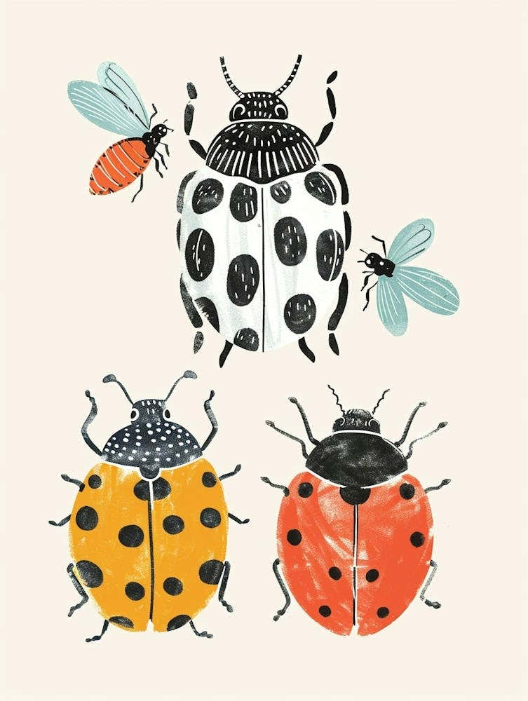 Colourful Insect Illustration Ladybug 6
