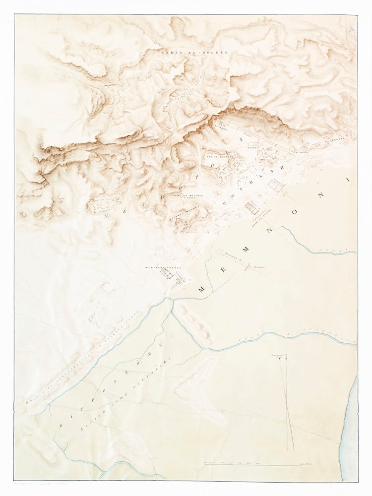 Topographic Map Of The Ruins Of Thebes From Histoire De L'Art Égyptien (1878), 1