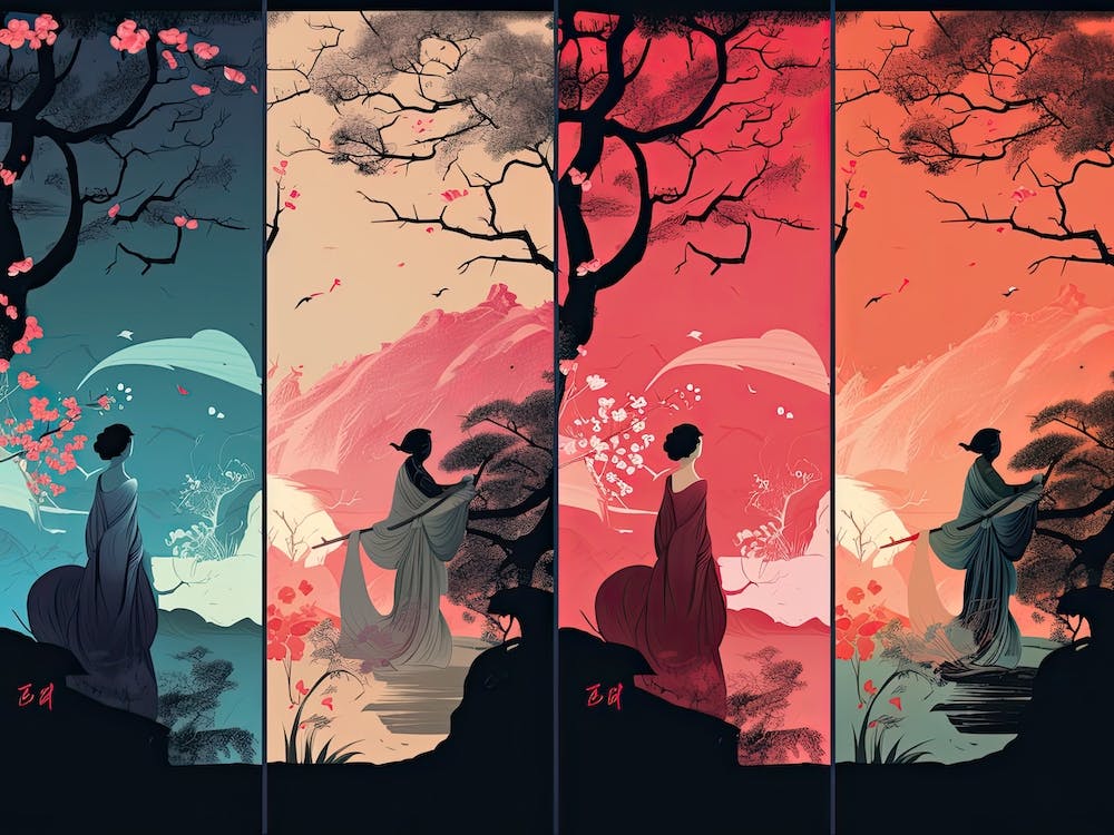 Summer Winter Autumn Fall Spring Geisha