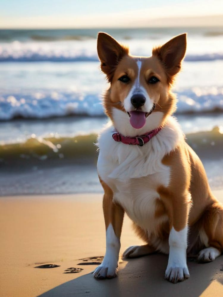 Corgi On The Beach 1