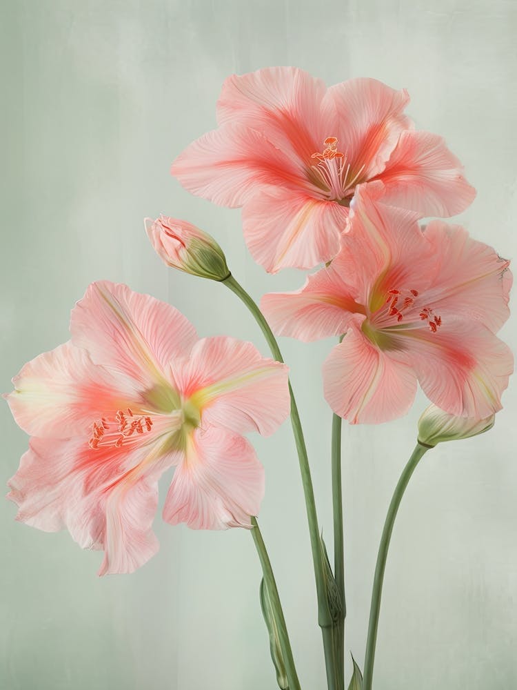 Fleurs d'Amaryllis Couleurs Pastel Acryliques 2