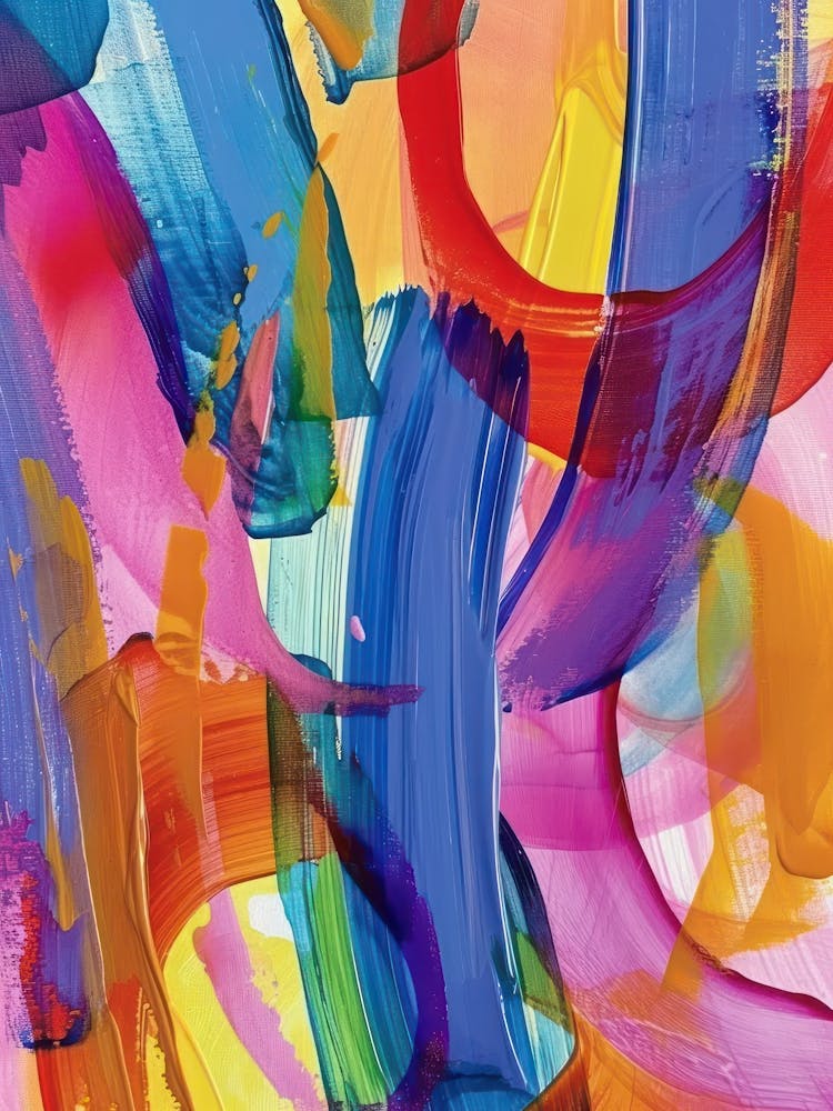 Rainbow Paint Brush Strokes Organic 4