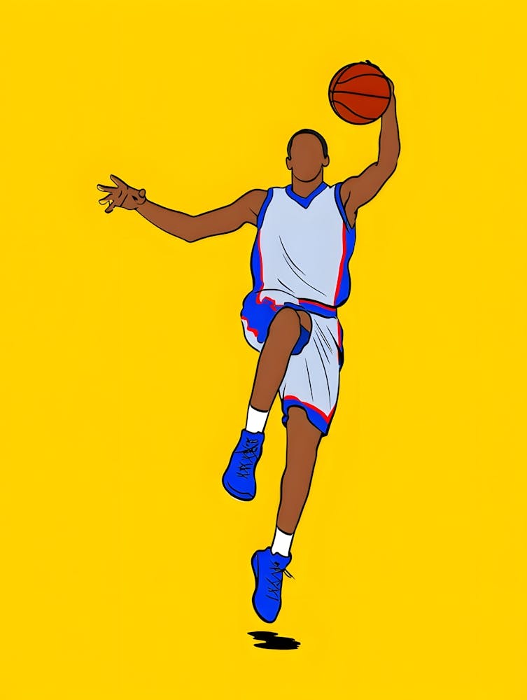 Basketball Player Slam Dunk - Dynamic Sports
