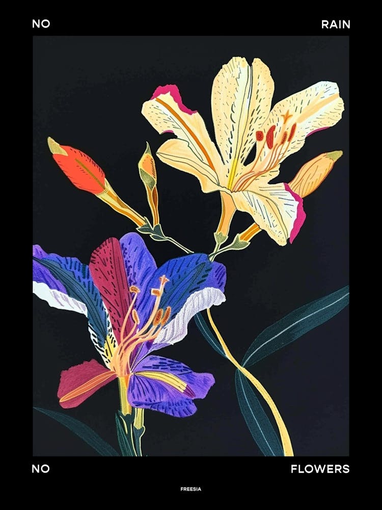 No Rain No Flowers Poster Freesia 1