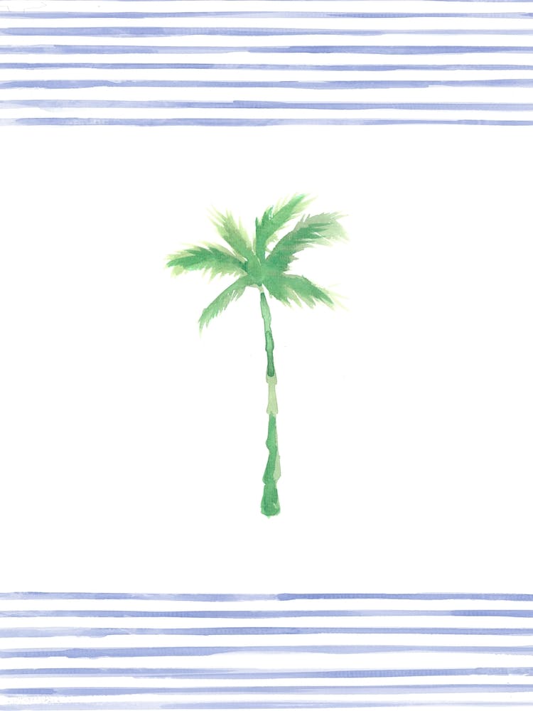 Blue Stripes Green Palm