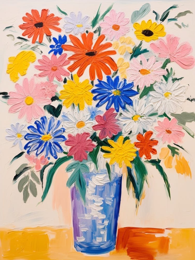 Flower Painting Fauvist Style Cineraria 3