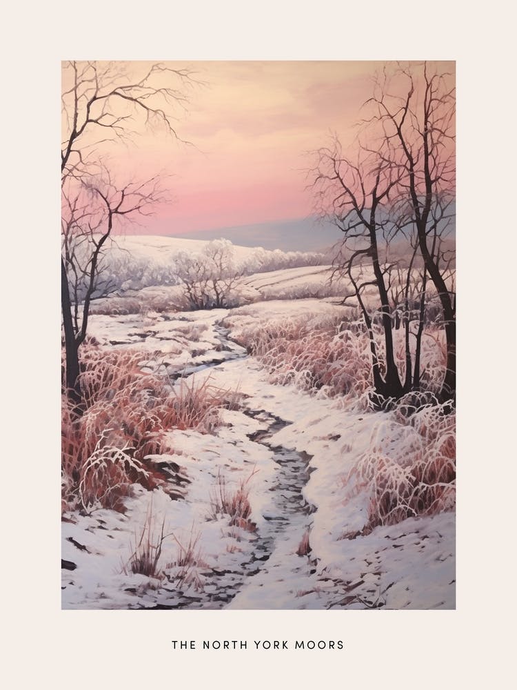 Dreamy Winter National Park Poster  The North York Moors England 1