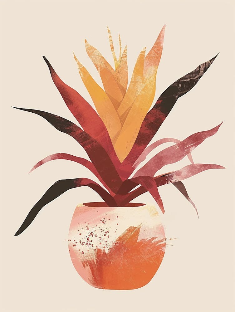 Bromeliad Plant Minimalist Illustration 4