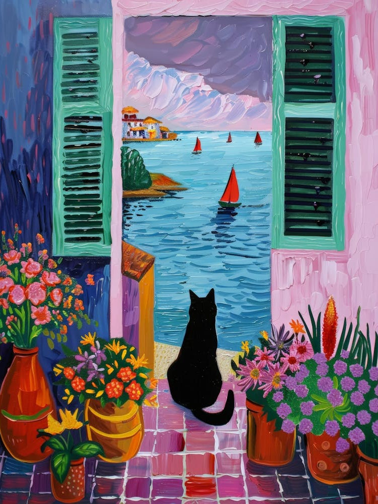 Cat By The Sea
