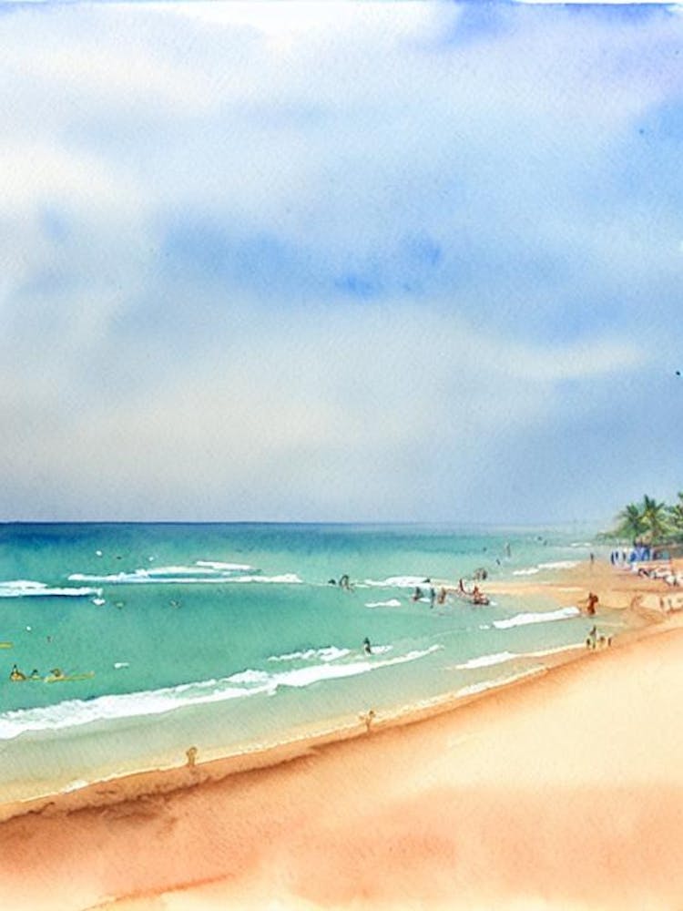 Baga Beach 2, Goa, India Watercolour