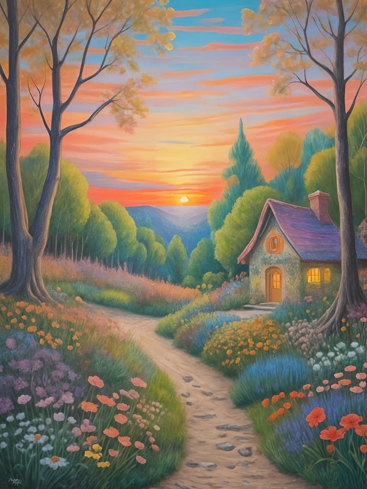 Cottage At Sunset no1