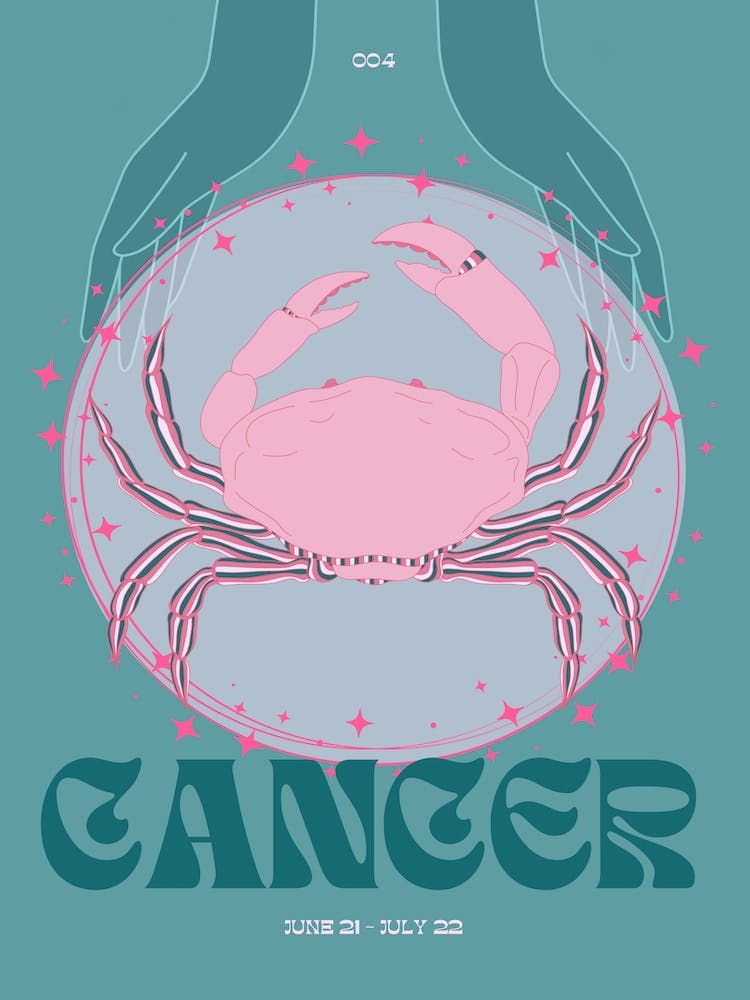 Teal Zodiac Cancer
