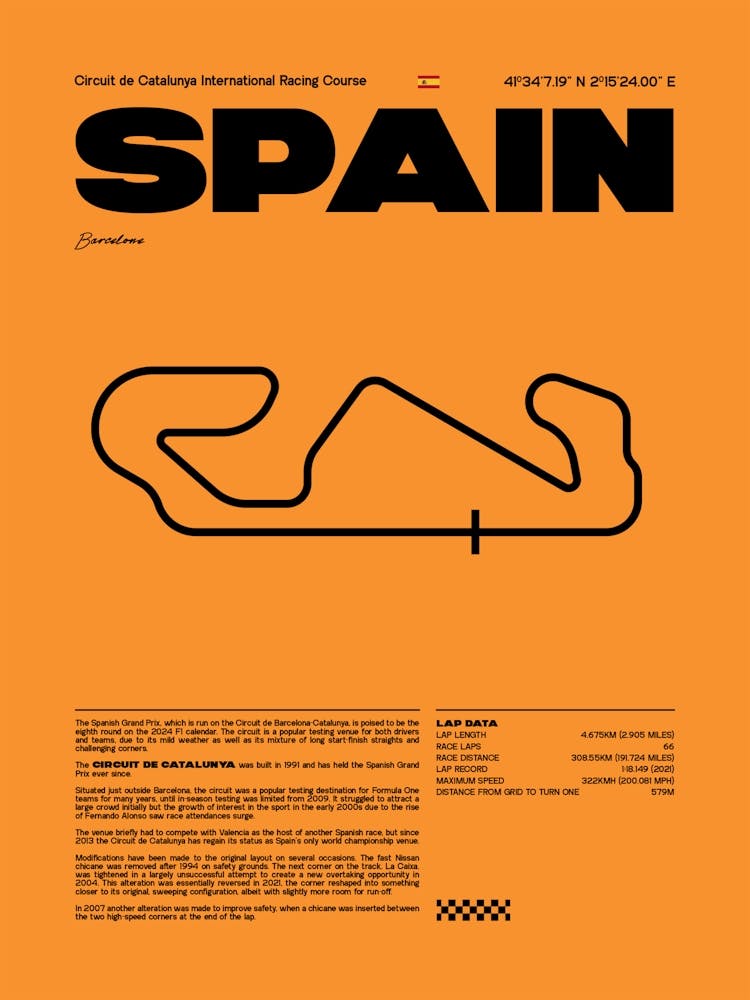F1 Race Track Spain Formula 1 Racing Track F1 Merch Formula One F1 Poster Formula 1 Poster F1