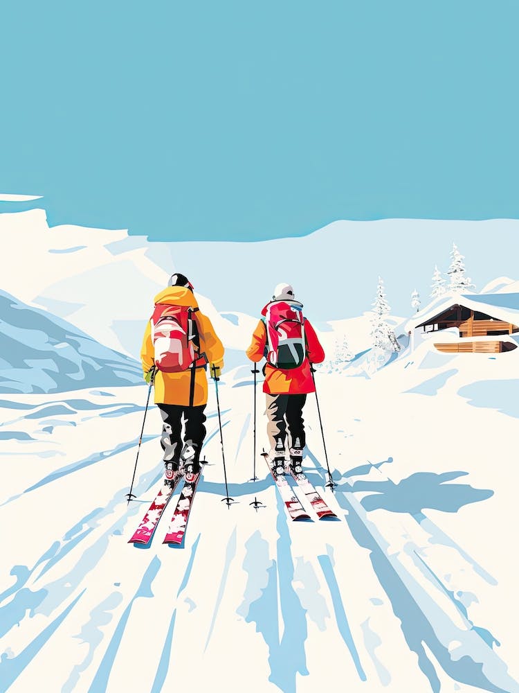Verbier   Switzerland, Ski Resort Illustration 0