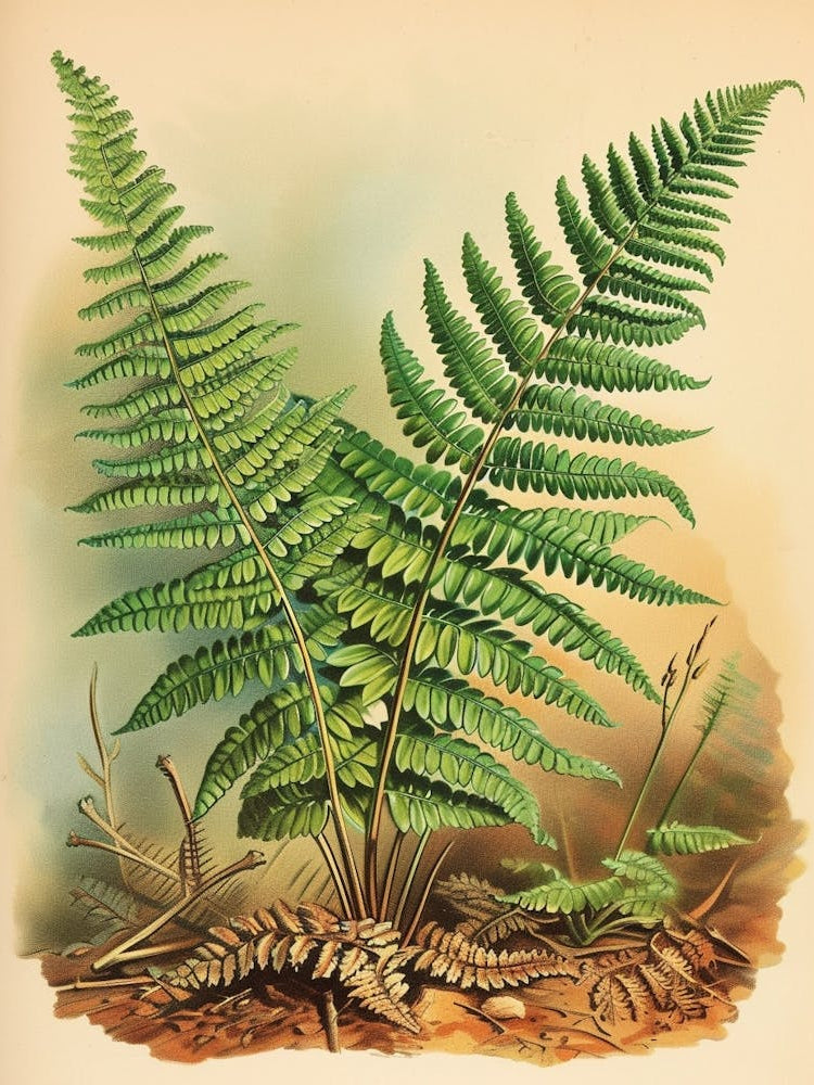 Vintage Illustration Giant Chain Fern 2