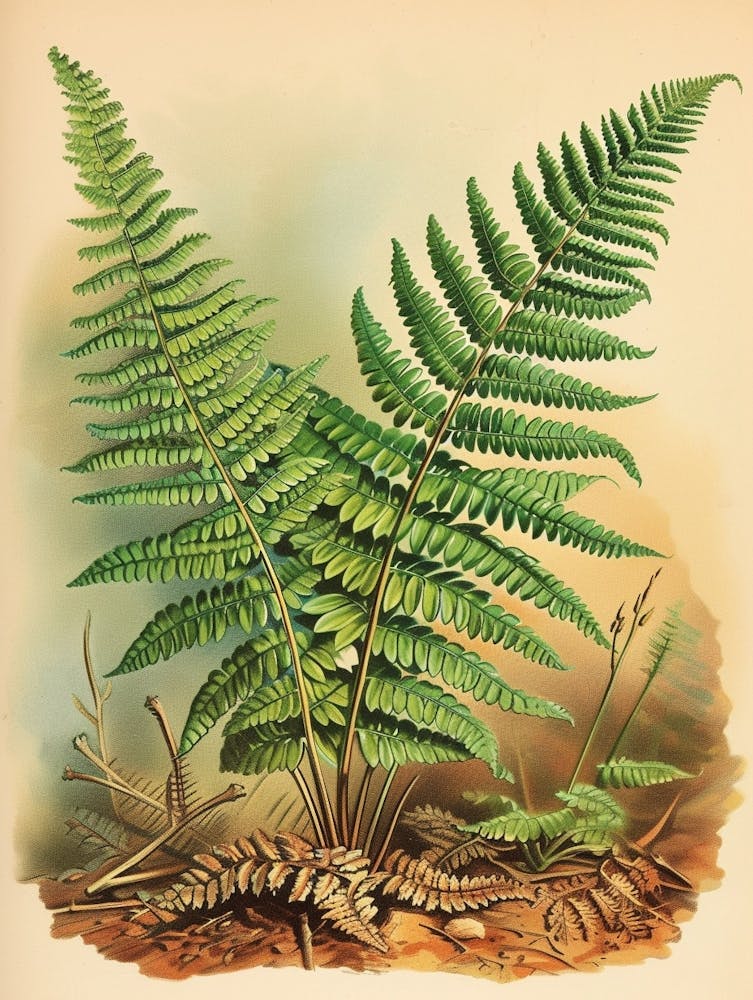 Vintage Illustration Giant Chain Fern 2