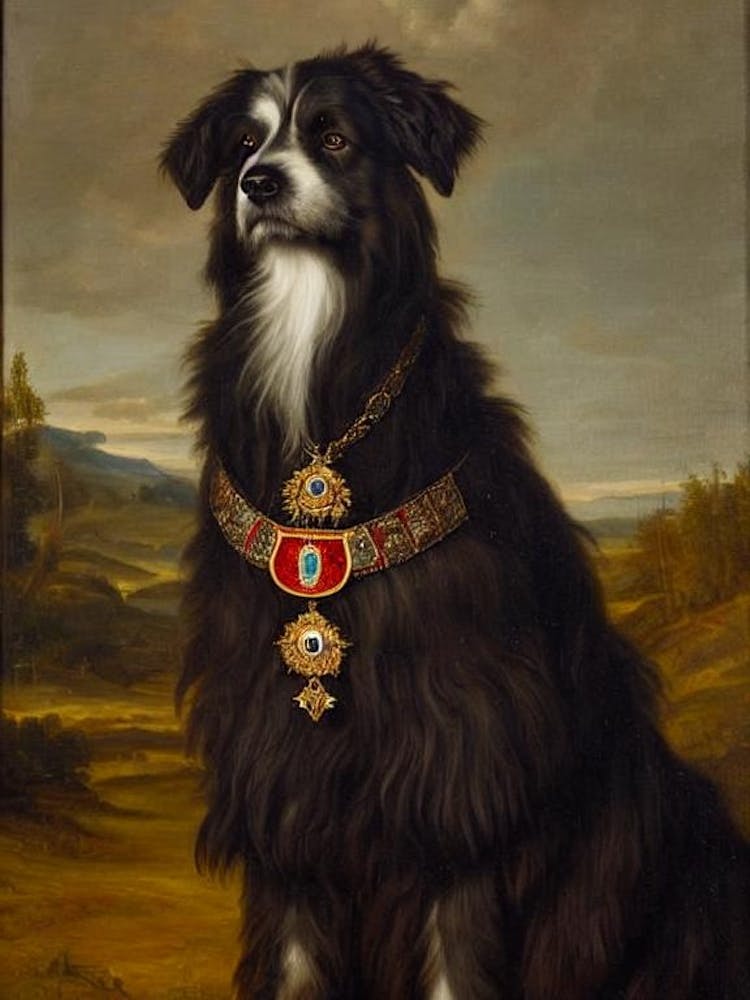 Pyrenean Shepherd Renaissance Portrait Oil Painting