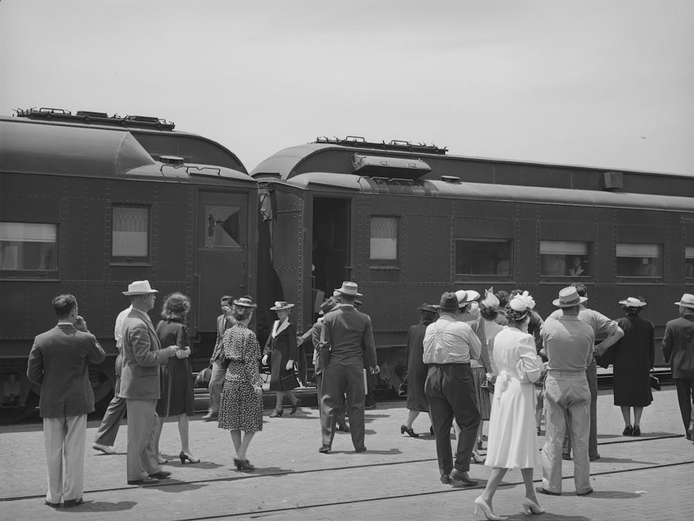 These Four Photographs Were Taken At The Railroad Station When A Noon Train Came In, All Trains Coming Into San