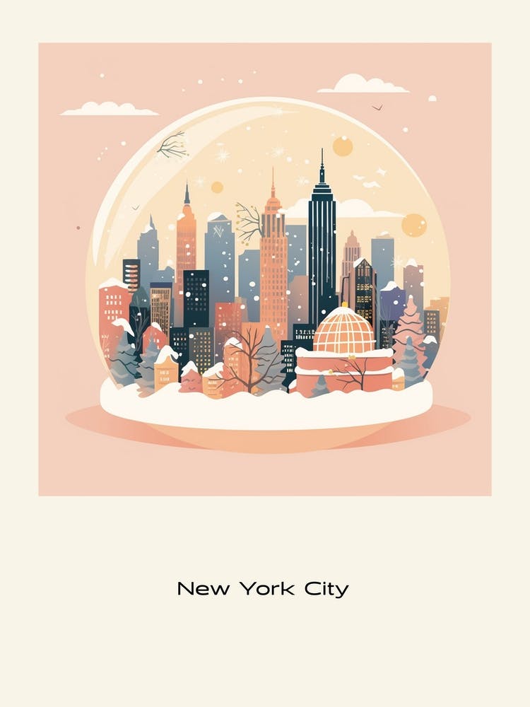 New York City Usa 4 Snowglobe Poster
