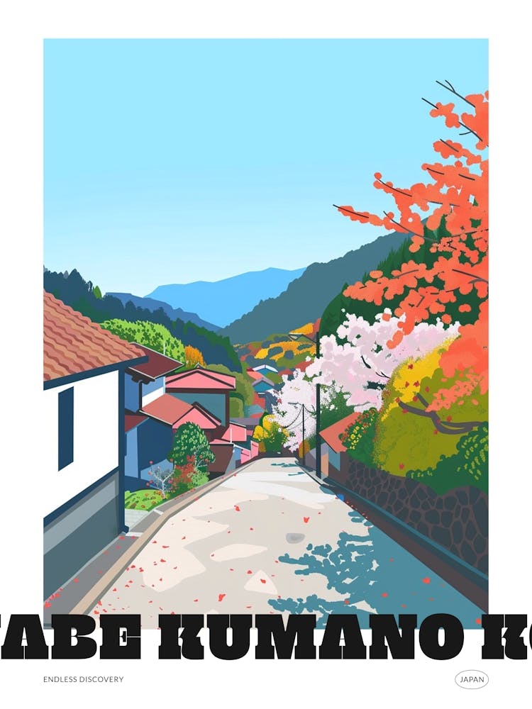 Tanabe Kumano Kodo Japan Colourful Travel Poster