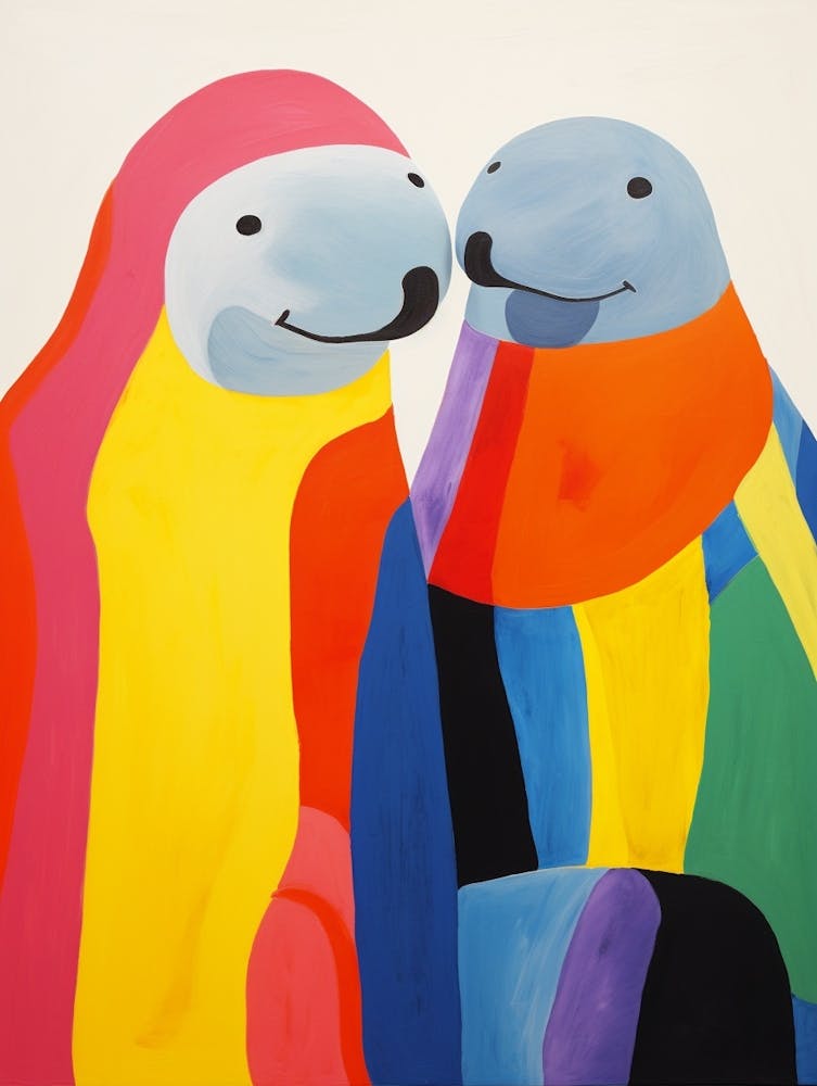 Colourful Kids Animal Art Elephant Seal