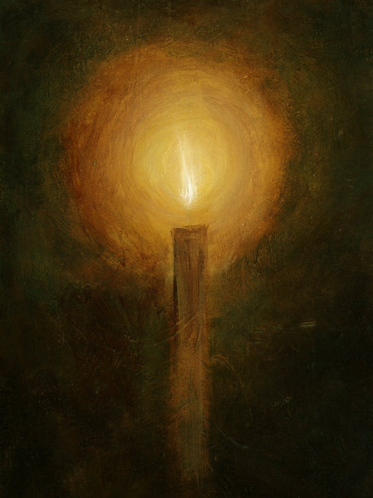 Candle Light - hand painted old masters style figurative classical dark light painting living room bedroom 1