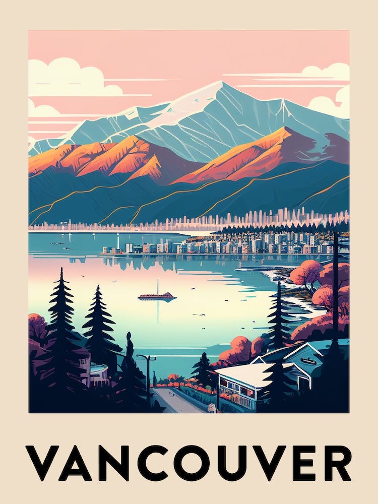 Vancouver 3 Vintage Travel Poster