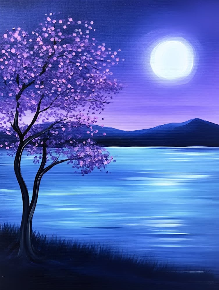 Moonlight Over Lake 1