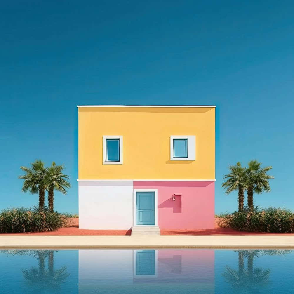 Pink Yellow And White Beach House Summer Photography