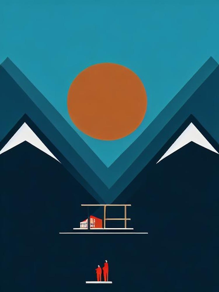 Jahorina, Bosnia And Herzegovina Modern Illustration Skiing Poster