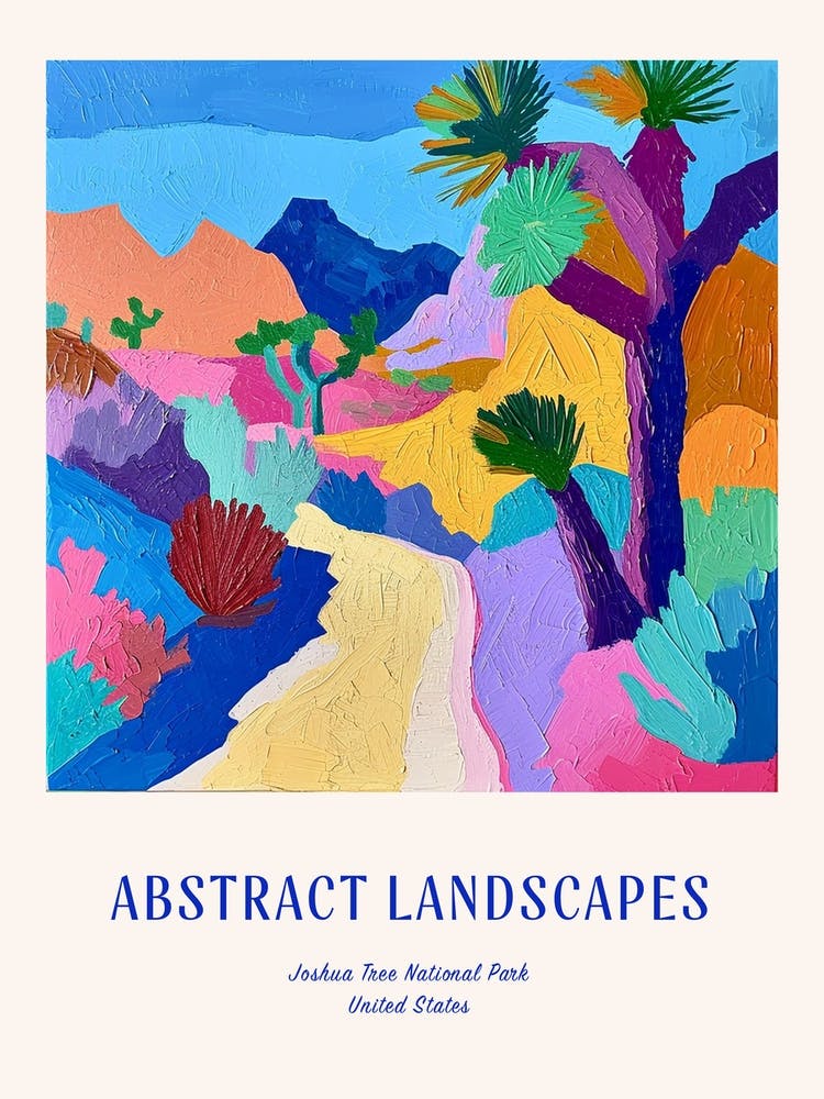 Colourful Abstract Joshua Tree National Park Usa 5 Poster Blue