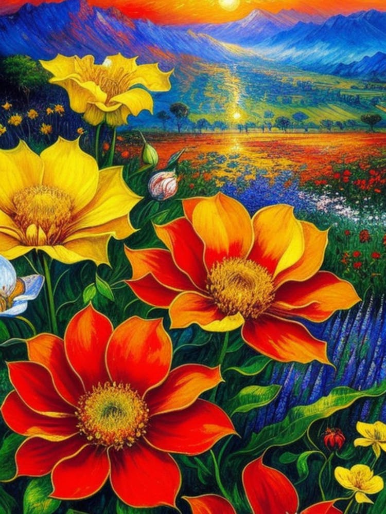 Blumen bei Sonnenuntergang 1