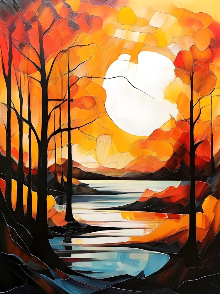 Sunset Over The Lake