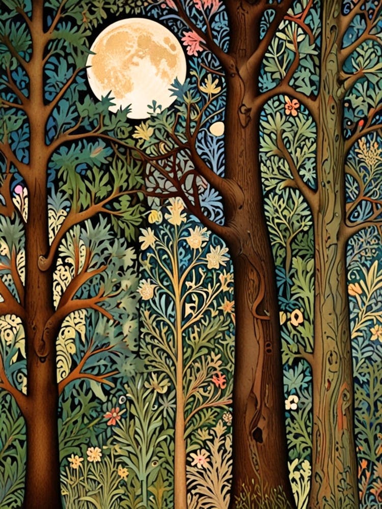 William Morris Moonlight In The Forest 229