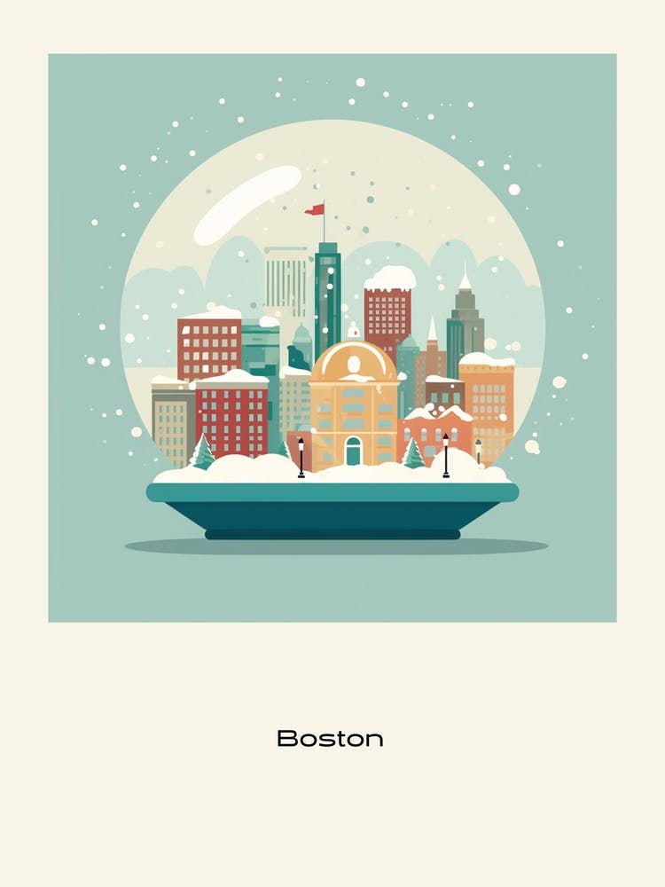 Boston USA 2 Affiche Boule à neige