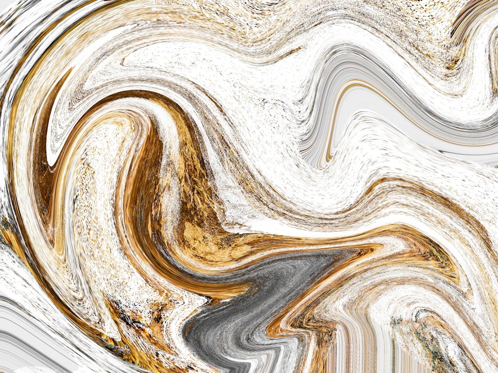 Abstract Gold And White Painting