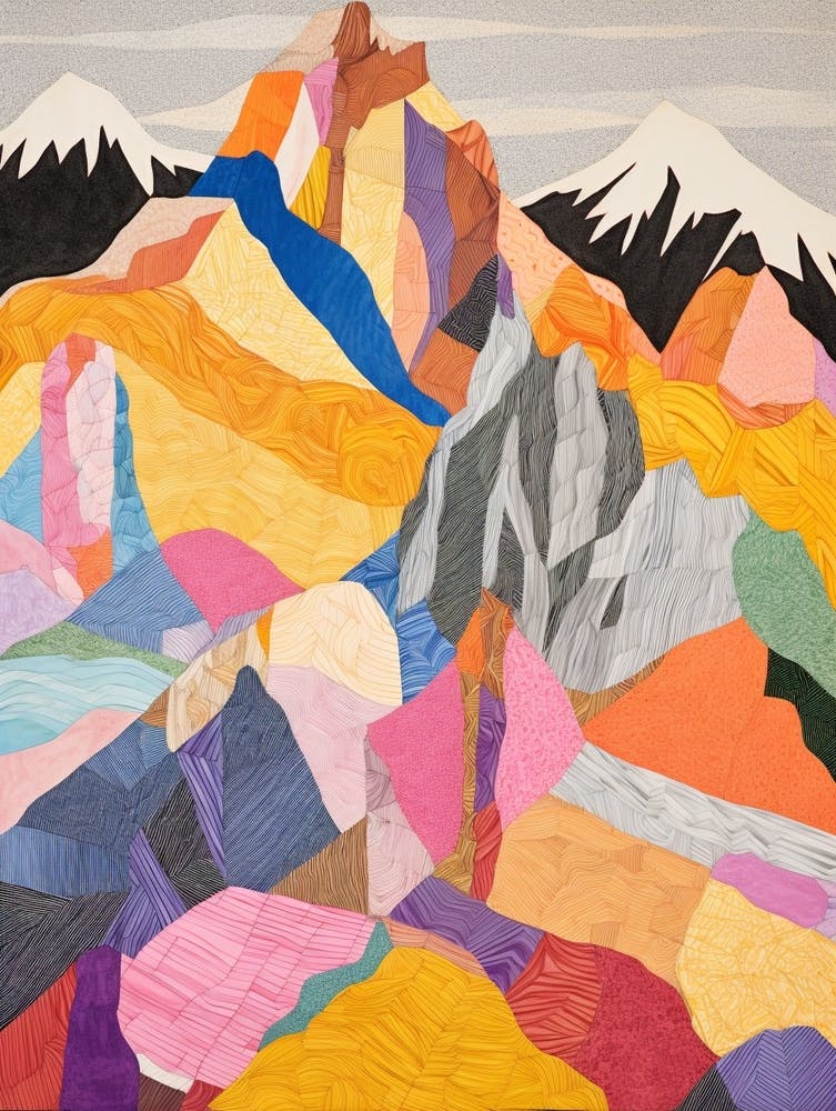 Mount Washington United States 3 Colourful Mountain Illustration