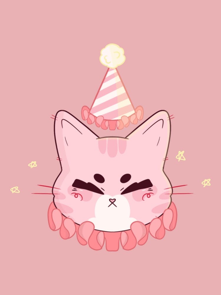 Clown Cat kawaii art print