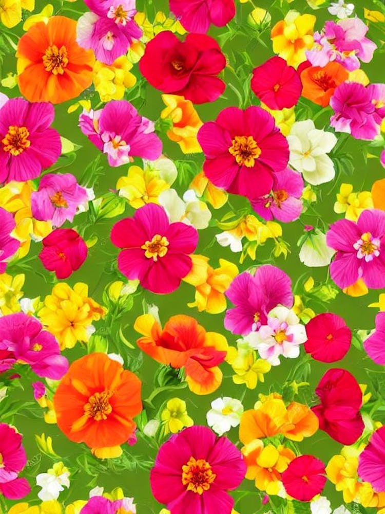 Snapdragons Repeat Retro Flower