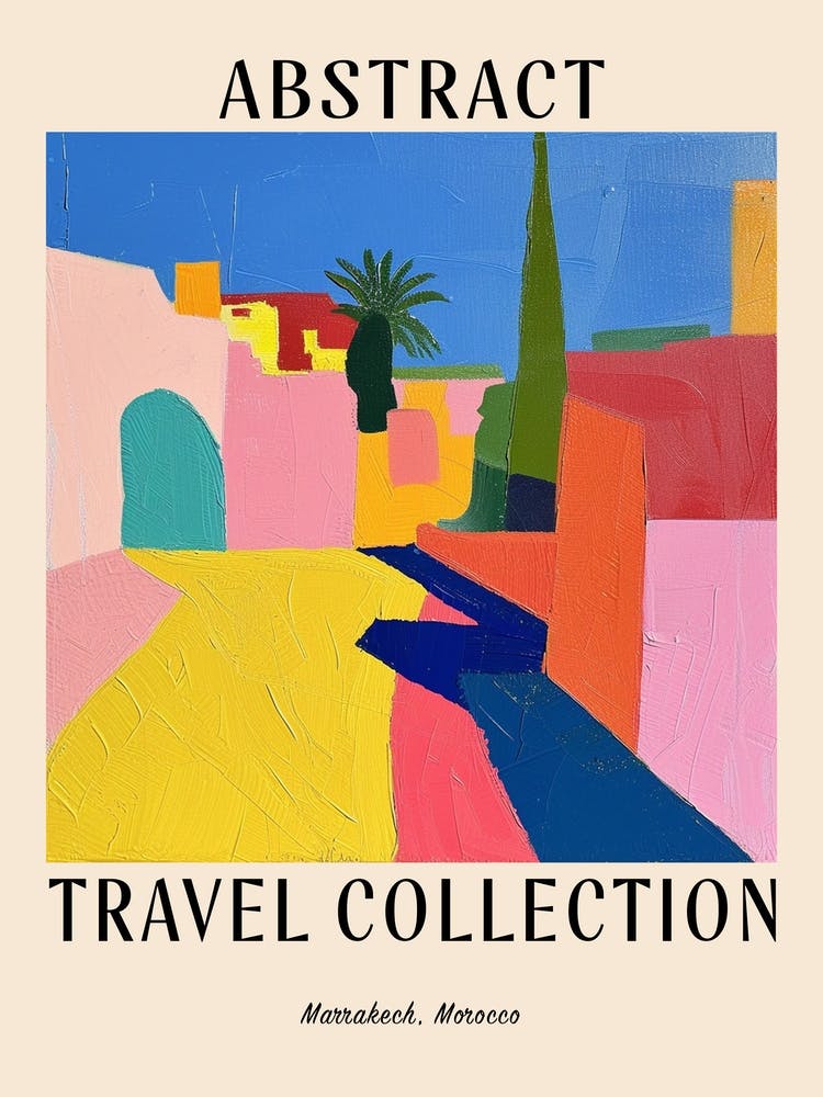 Abstract Travel Collection Poster Marrakech Morocco 1