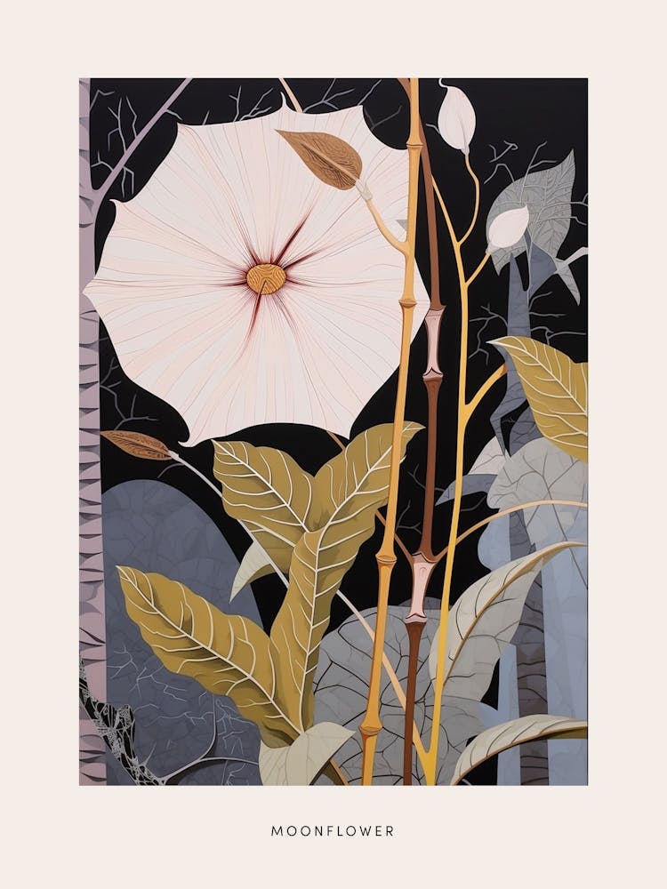 Illustration de Fleur - Fleur de Lune 1 Affiche