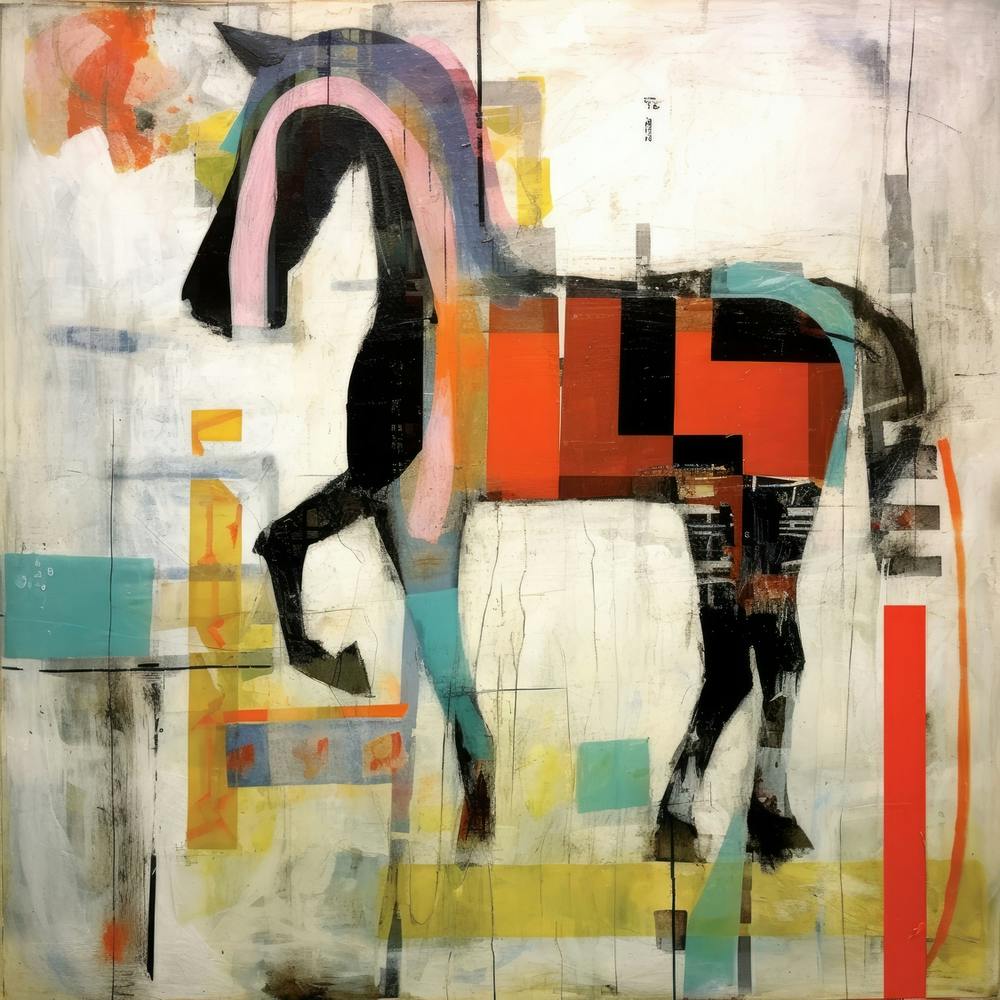 Color Block Horse Impressionist 21irena