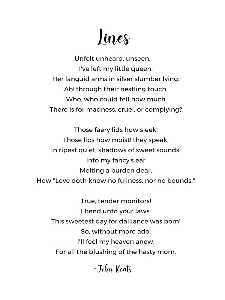 Lines Poem By John Keats