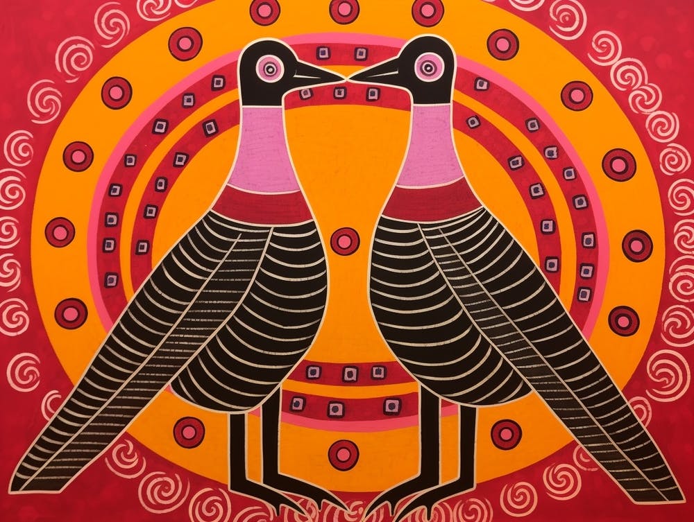 Canada Goose 3 Folk Style Animal Illustration