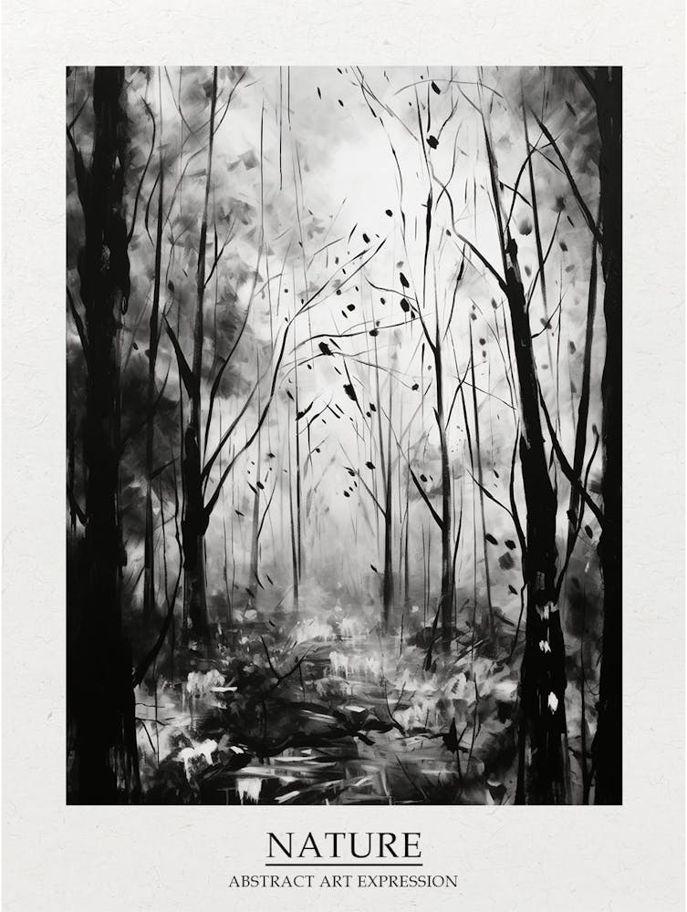 Nature Abstract Black And White 3 Poster