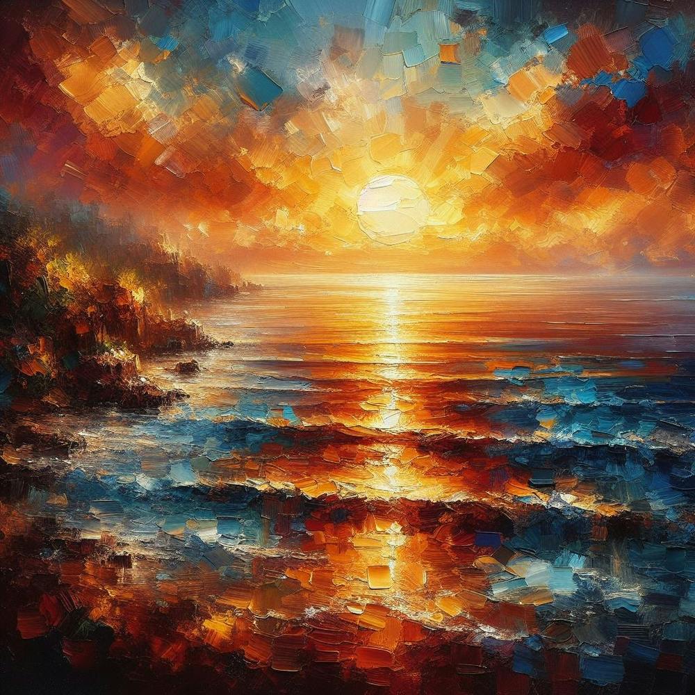 Sunset Over The Ocean
