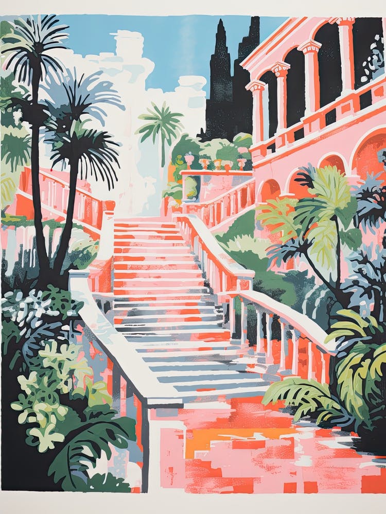 Villa Deste Gardens Abstract Riso Style 2