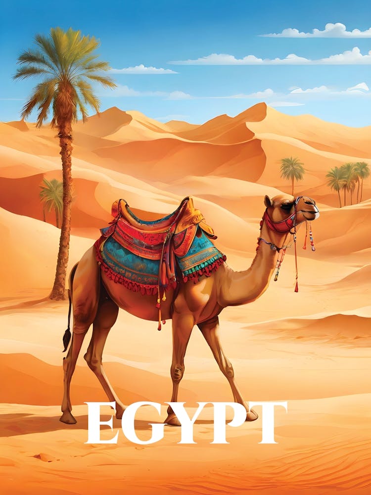 Egypt Camel in the Desert