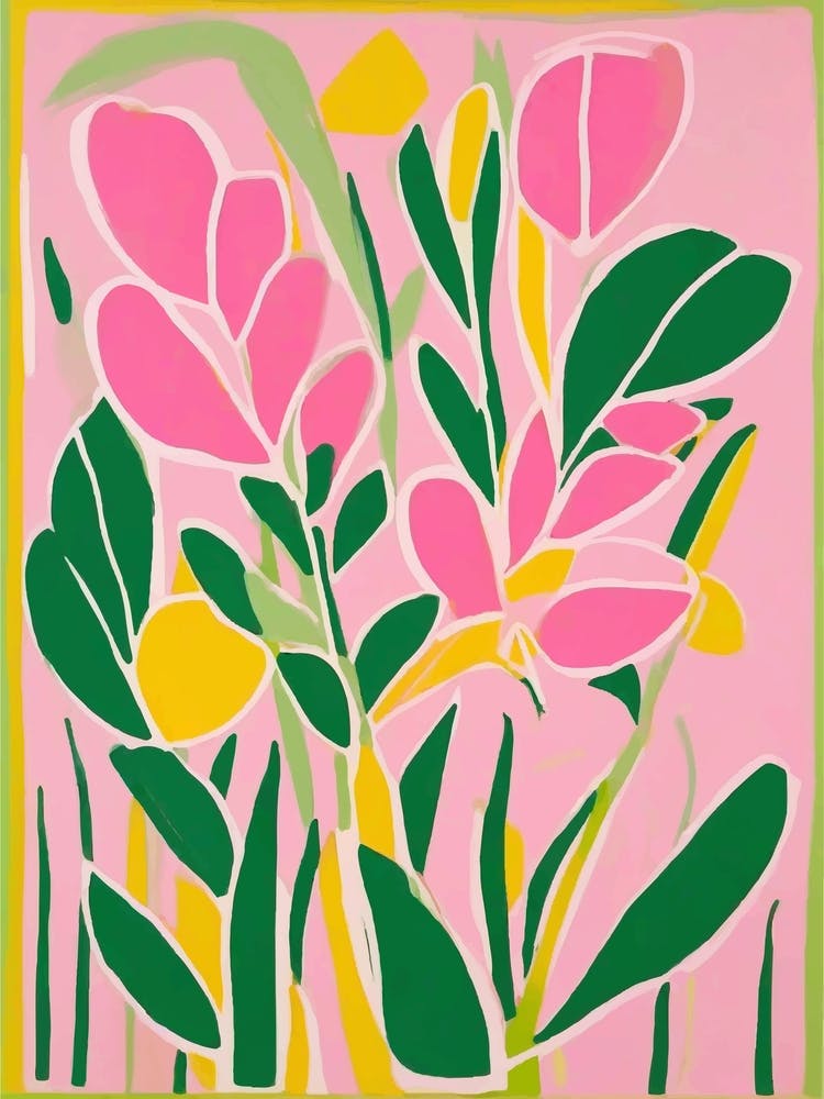 Pink Floral abstract illustration