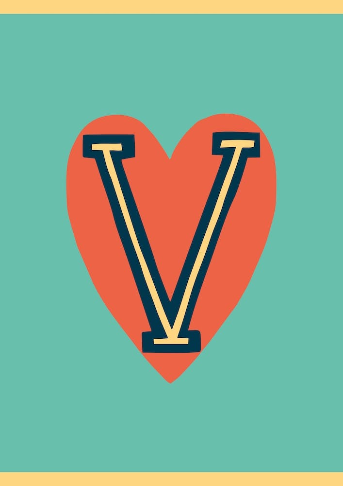 Letter V Typographic
